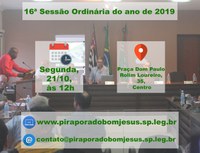 16ª Sessão Ordinária de 2019