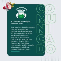 A Câmara Municipal informa que: