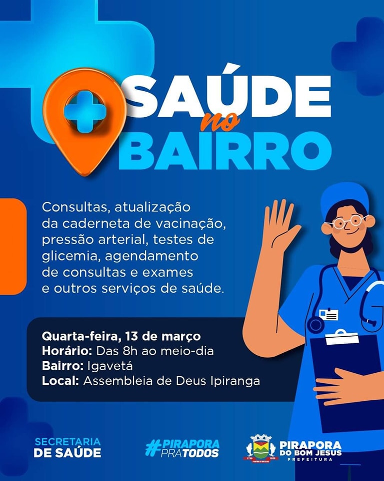 A Secretaria de Saúde está levando atendimento médico aos quatro cantos de Pirapora. 👩‍⚕️👨‍⚕️