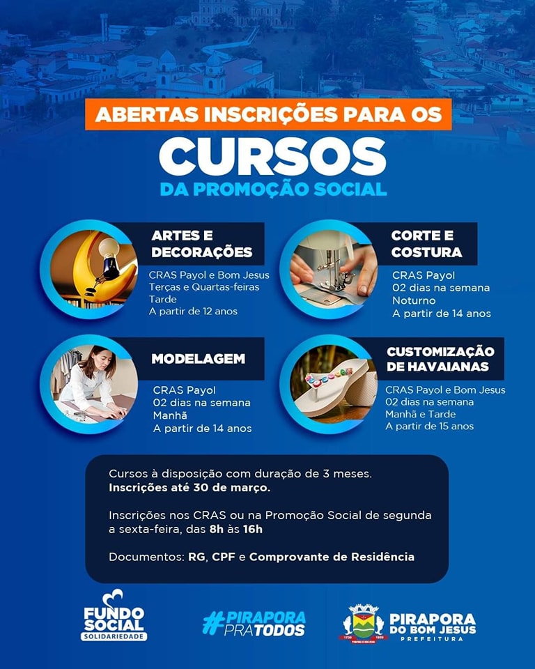 Cursos da Promoção Social.