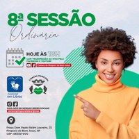 Hoje temos a 8ª Sessão Ordinária da Câmara