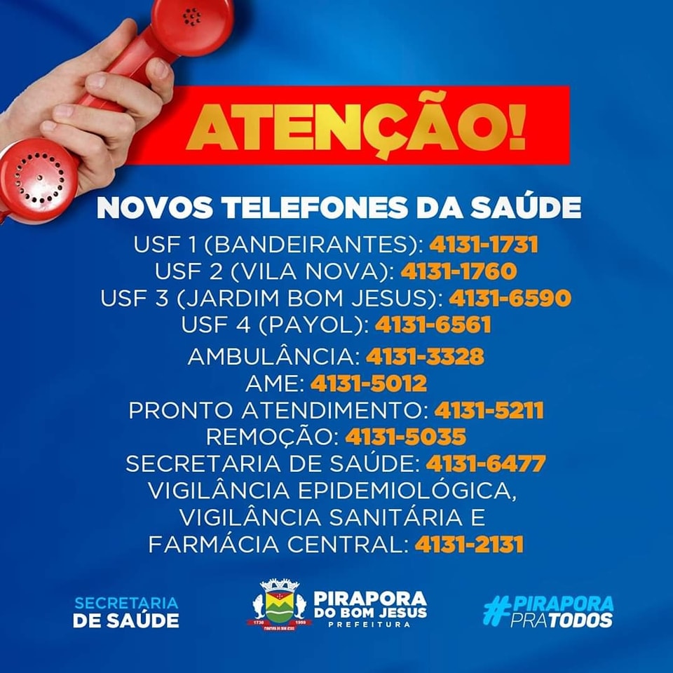 Novos Telefone da Saúde!