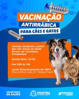 Vacinação antirrábica em Pirapora.